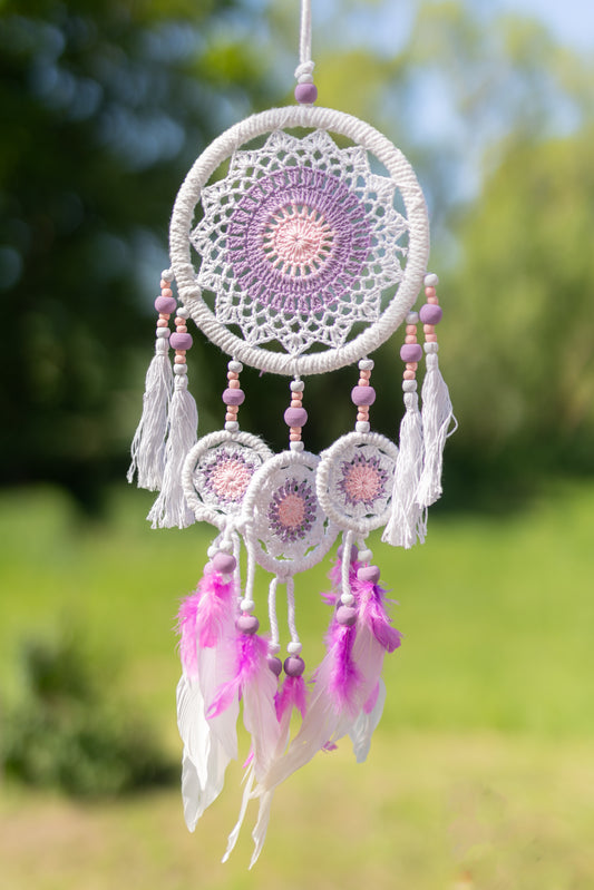 Boho Traumfänger Rosa-Mandala